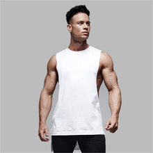 Load image into Gallery viewer, Mens Casual Fashion Tank Top Gym Fitness Workout Cotton Sleeveless Shirt Summer Clothing Male Extend Long Singlet Hip Hop Vest