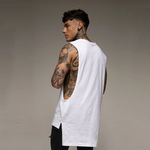 Load image into Gallery viewer, Mens Casual Fashion Tank Top Gym Fitness Workout Cotton Sleeveless Shirt Summer Clothing Male Extend Long Singlet Hip Hop Vest