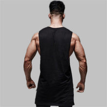 Load image into Gallery viewer, Mens Casual Fashion Tank Top Gym Fitness Workout Cotton Sleeveless Shirt Summer Clothing Male Extend Long Singlet Hip Hop Vest