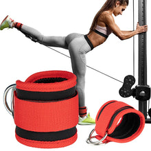 Load image into Gallery viewer, Cable Ankle Straps For Cable Machines Leg Exercises Double D-Ring Ankle Cuffs For Gym Workouts Glutes Legs Strength