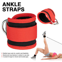 Load image into Gallery viewer, Cable Ankle Straps For Cable Machines Leg Exercises Double D-Ring Ankle Cuffs For Gym Workouts Glutes Legs Strength