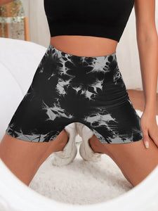 Seamless Tie Dye Style High Waist Shorts