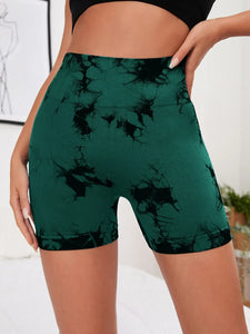 Seamless Tie Dye Style High Waist Shorts