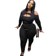 Load image into Gallery viewer, Two Piece Set Plus Size Off Shoulder