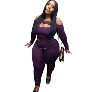 Two Piece Set Plus Size Off Shoulder